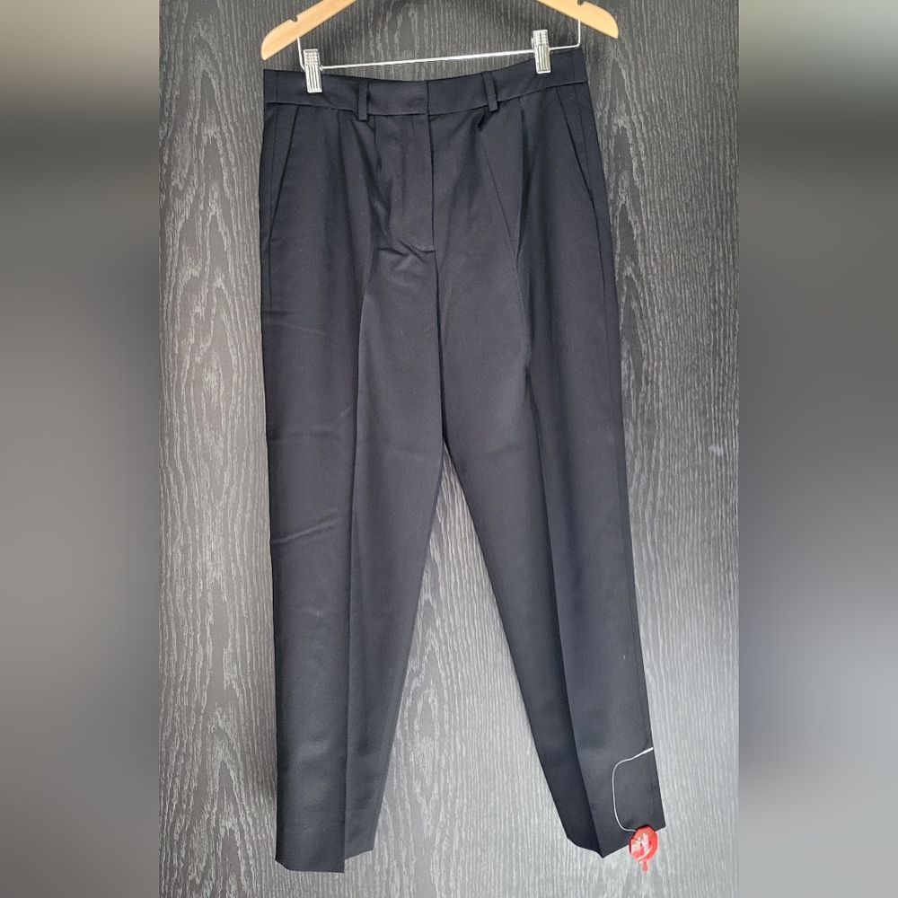 Ary Black Dress Pants with Wide Waistband and Tapered Cut